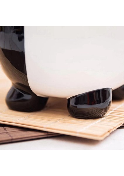 Panda şekil iplik kasesi, delikli yün depolama sepeti örgü, seramik parlak yüzey zarif doku (Yurt Dışından) modelleri