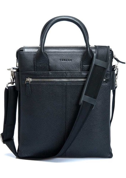 Siyah Hakiki Deri Unisex Çapraz Askılı Çanta - S1AC00021184-A6F