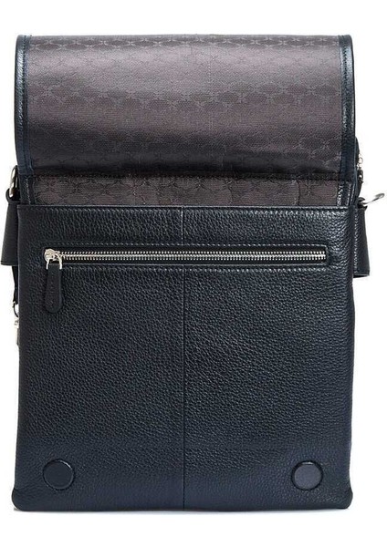 Siyah Hakiki Deri Unisex Çapraz Askılı Çanta - S1AC00021184-A6F