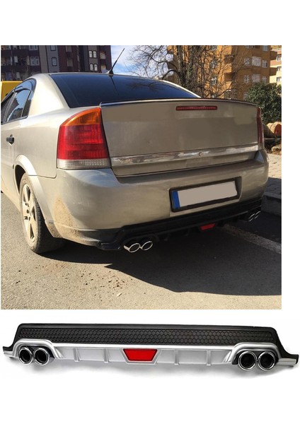 Opel Vectra C Uyumlu Body Kit Difüzör 4 Çıkış Yuvarlak Gri Model 1