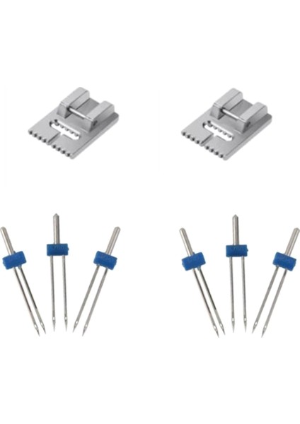 6 Pack Çift Ikiz Iğneler 2 Adet ile Buruşuk Iğne 9 Groove Pintuck Presser Ayağı Dikiş Makinesi Aksesuarları Için 5fm (Yurt Dışından) fiyatları