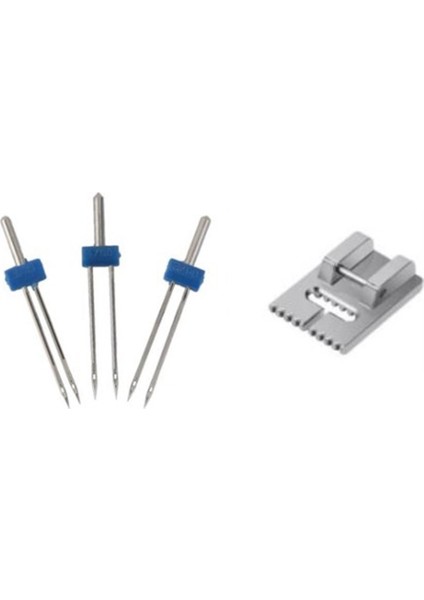 6 Pack Çift Ikiz Iğneler 2 Adet ile Buruşuk Iğne 9 Groove Pintuck Presser Ayağı Dikiş Makinesi Aksesuarları Için 5fm (Yurt Dışından) modelleri