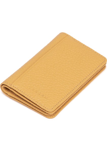 Sarı Hakiki Deri Unisex Kredi Kartlık - S1KK00001601-H28