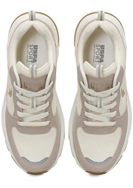 Bej Kadın Sneakers Düz Taban Rahat Kullanım İçin Tasarlandı