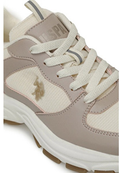 Bej Kadın Sneakers Düz Taban Rahat Kullanım İçin Tasarlandı