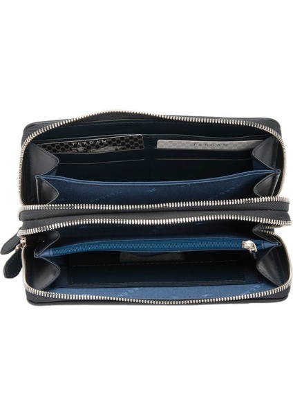 Lacivert Hakiki Deri Unisex Portföy Çantası - S1PC00021396-F7H