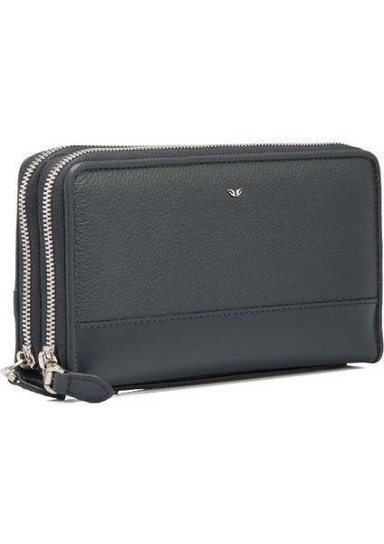 Lacivert Hakiki Deri Unisex Portföy Çantası - S1PC00021396-C5D