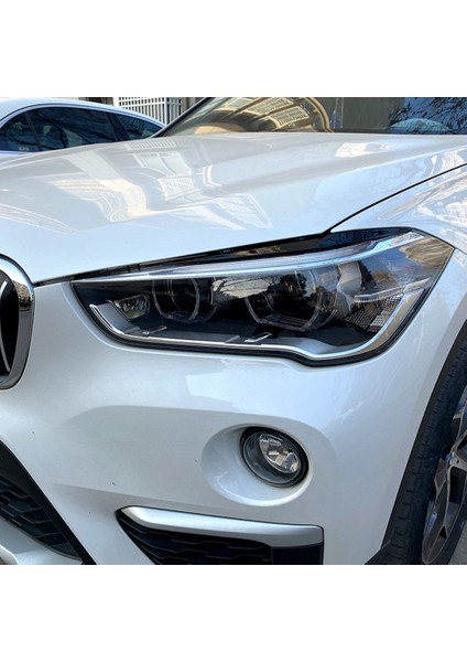 Ön Far Kapağı Kafası Işık Lambası Göz Kapağı Kaş Trim Abs Bmw X1 F48 Xdrive 2015-2021 Parlak Siyah (Yurt Dışından) modelleri