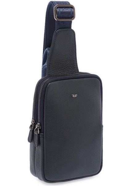 Lacivert Hakiki Deri Erkek Çapraz Askılı Çanta - S1AC00021487-X86 indirimleri