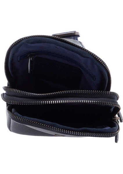 Lacivert Hakiki Deri Erkek Çapraz Askılı Çanta - S1AC00021487-X86