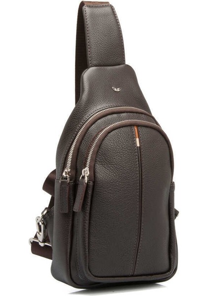 Kahve Hakiki Deri Erkek Çapraz Askılı Çanta - S1AC00021401-A7P