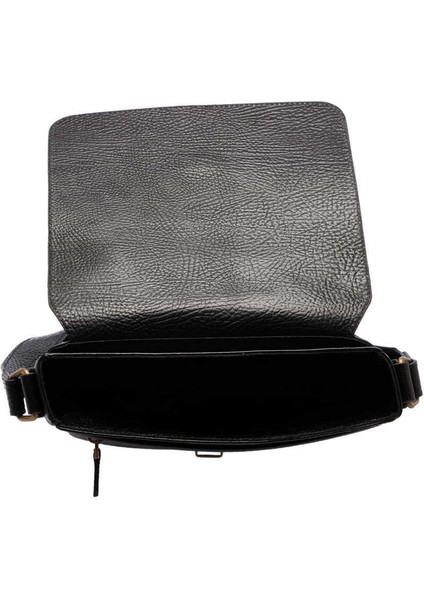 Siyah Hakiki Deri Erkek Çapraz Askılı Çanta - S1AC00021478-P2Y