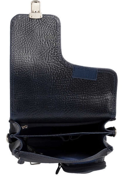 Lacivert Hakiki Deri Erkek Çapraz Askılı Çanta - S1AC00022709-P5Y