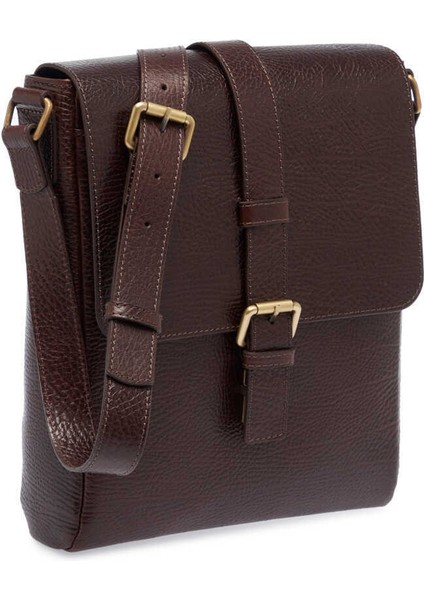 Kahve Hakiki Deri Erkek Çapraz Askılı Çanta - S1AC00021478-P3Y