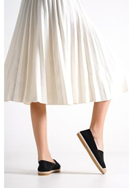 Kadın Espadril Düz Topuk Suni Deri ve PVC Taban ile Konfor