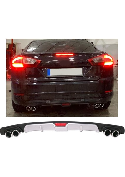 Ford Mondeo Uyumlu Body Kit Difüzör 4 Çıkış Gri Yuvarlak