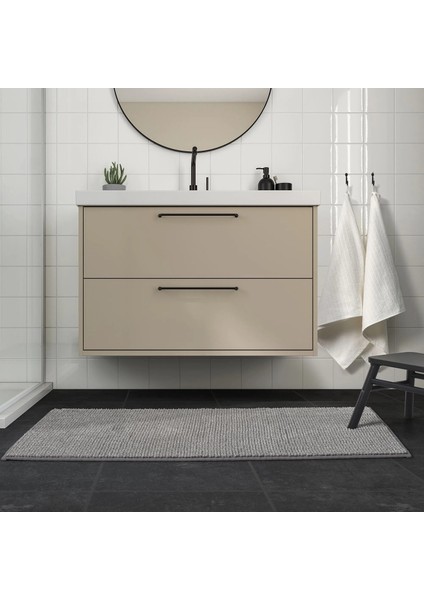 Toftbo Banyo Paspası Gri Beyaz 60 x 120 Cm fırsatları