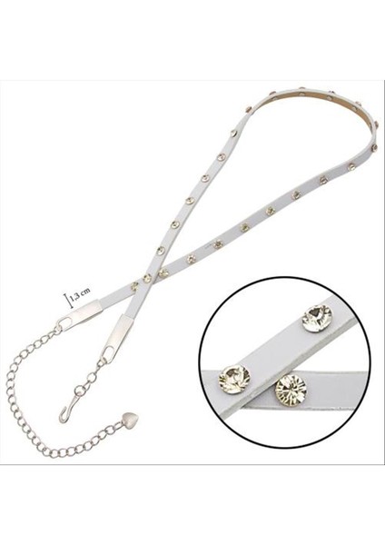 Msa-Shop Klasik Deri Taşlı Kemer-Yeşil