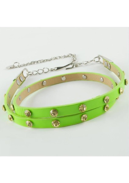 Msa-Shop Klasik Deri Taşlı Kemer-Yeşil modelleri