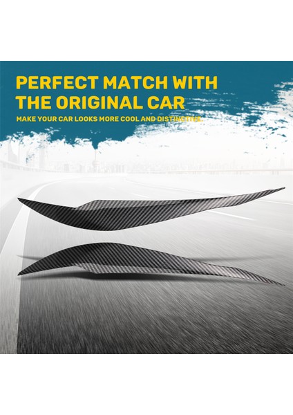 2pcs Karbon Fiber Ön Kaplama Far Kapağı Kafası Işık Lambası Göz Kapağı Kaş Döşeme Abs -Bmw F30 F35 2013-2019 (Yurt Dışından) indirimleri