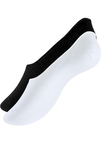 2'li Unisex Babet Çorap, 43-46, %80 Pamuklu, Siyah- Beyaz