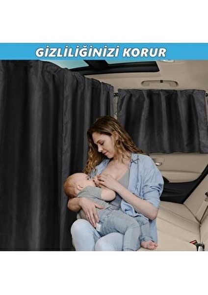 Oto Güneşlik Perde Seti Tüm Araçlara Uygun Gizlilik ve Güneş Engelleme 140x80 cm