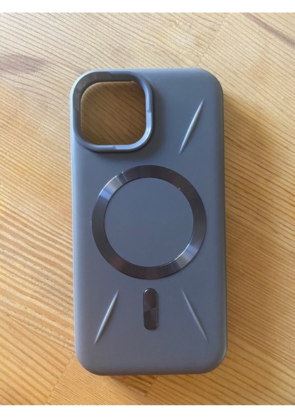 Apple Iphone 15 Magsafe Özellikli Yeni Tasarım Gri Kılıf modelleri