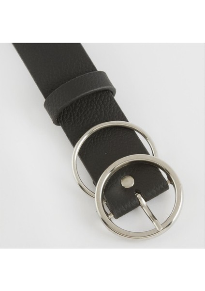 Msa-Shop Yuvarlak Tokalı Kemer 3 Cm-Siyah