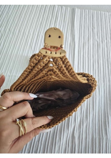 Makrome Classic – Kahverengi El Yapımı Örgü Çanta fiyatları