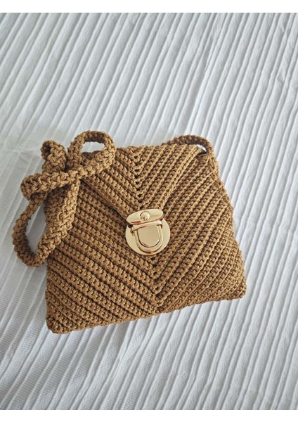 Makrome Classic – Kahverengi El Yapımı Örgü Çanta modelleri