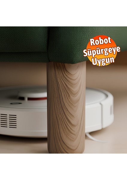 Bohem Kübik Meşe Sert Plastik 15 cm Mobilya Kanepe Koltuk Baza Yükseltme Ayağı Tekli Ayak