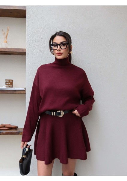 Balıkçı Yaka Triko Etekli Takım
