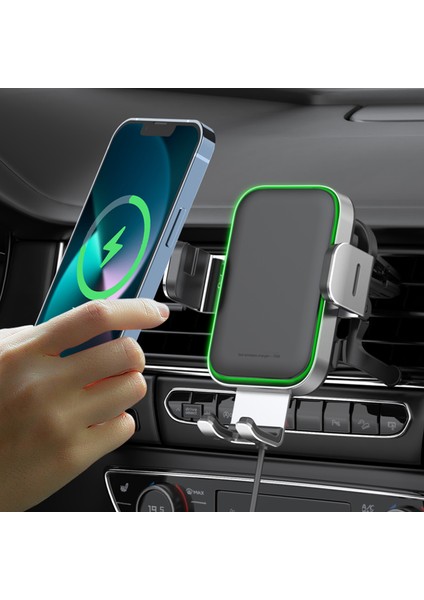 Araba Araç Cam+Klima Telefon Tutacağı Kablosuz 15W Şarj Cihazı Aleti Siyah(Çok Yönlü Kullanım Alanı) fiyatları