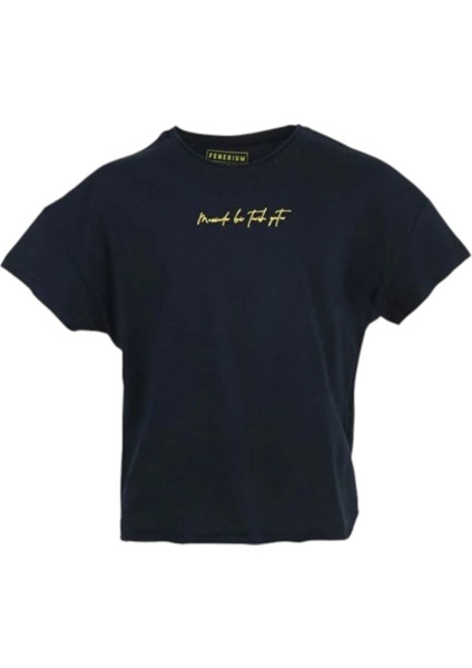 Ojinal Çocuk Tribün Elyazı Lacivert T-Shirt