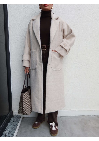 Açık Cep Düğmeli Kaşe Kaban modelleri