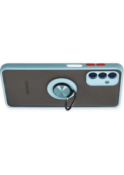 Samsung Galaxy A04S Kılıf Montreal Yüzüklü Silikon Kapak - Buz Mavi modelleri