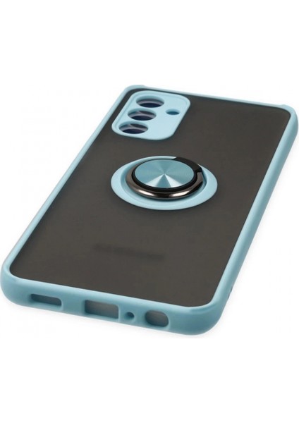 Samsung Galaxy A04S Kılıf Montreal Yüzüklü Silikon Kapak - Buz Mavi indirimleri