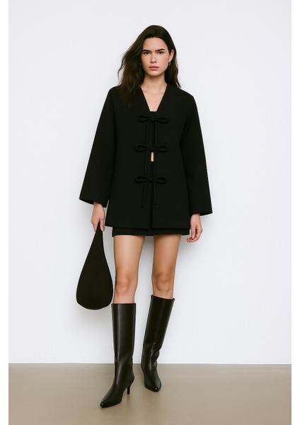 Bağlama Detaylı Kaşe Hırka fiyatları