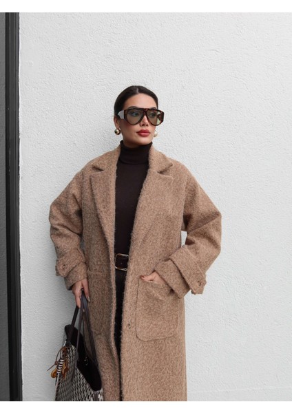 Açık Cep Düğmeli Kaşe Kaban fiyatları