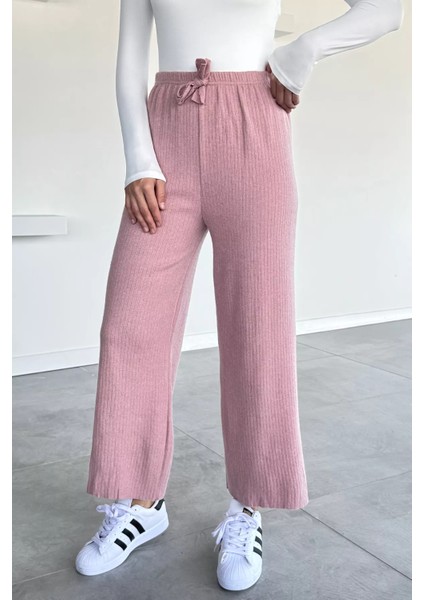 Kadın Bel Lastikli Bol Paça Pantolon P-00018532