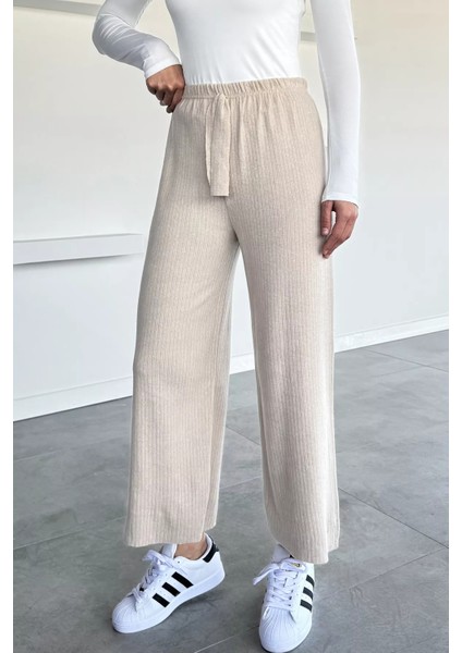 Kadın Bel Lastikli Bol Paça Pantolon P-00018532