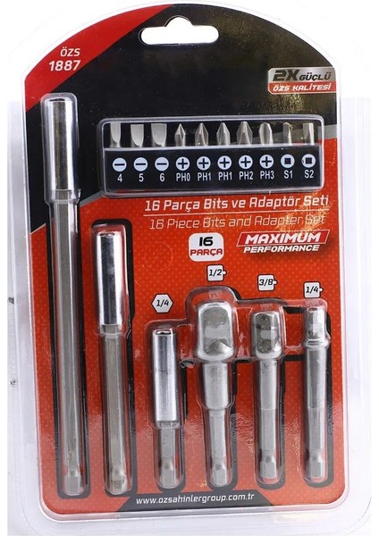 Mıknatıslı Bits Uç Adaptör Seti 16 Parça 1/4 1/2 3/8 1/4 Yıldız Düz Uçlar S1 S2 Ph Uç Matkap Uyumlu. fiyatları