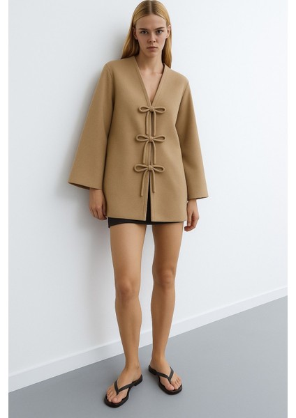 Bağlama Detaylı Kaşe Hırka fiyatları