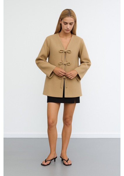 Bağlama Detaylı Kaşe Hırka modelleri