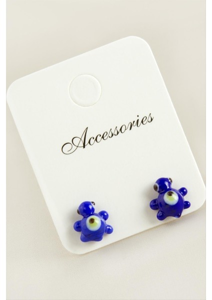 Msa-Shop Kaplumbağa Cam Küpe-Lacivert fiyatları