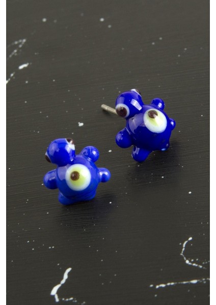 Msa-Shop Kaplumbağa Cam Küpe-Lacivert modelleri