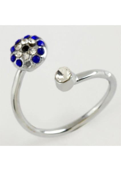 Msa-Shop Nazar Taşlı Eklem Yüzük 1 Adet-Gümüş Rengi