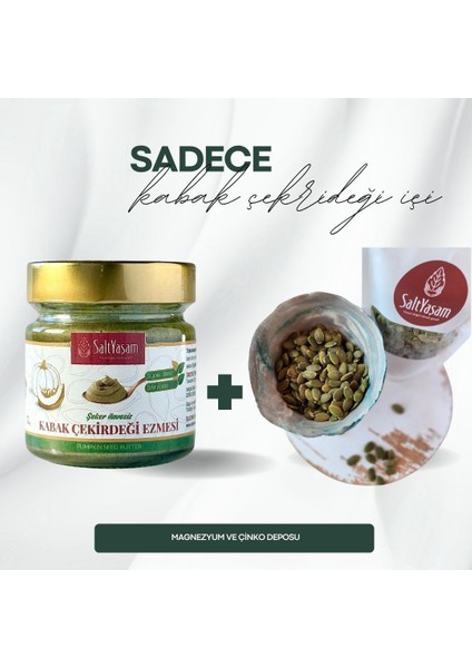 Şekersiz %100 Kabak Çekirdeği Ezmesi 200GR ve 120GR Iç Set