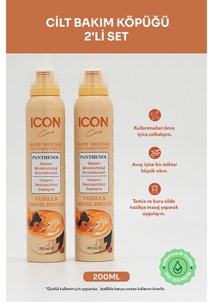 Icon Care Cilt Bakım Köpüğü Vanılla Creme-Brulee 2'li Set modelleri