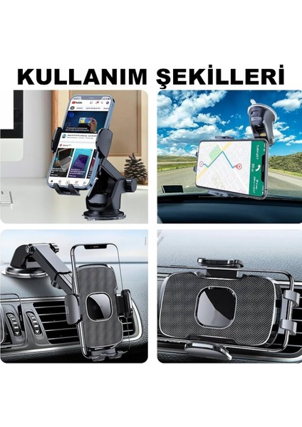 Araba Araç Içi Vantuzlu Vakkumlu Telefon Tutucu(Uzayabilen Yapı - 360° Döner Yapı - Yapışkan Etkili) fiyatları